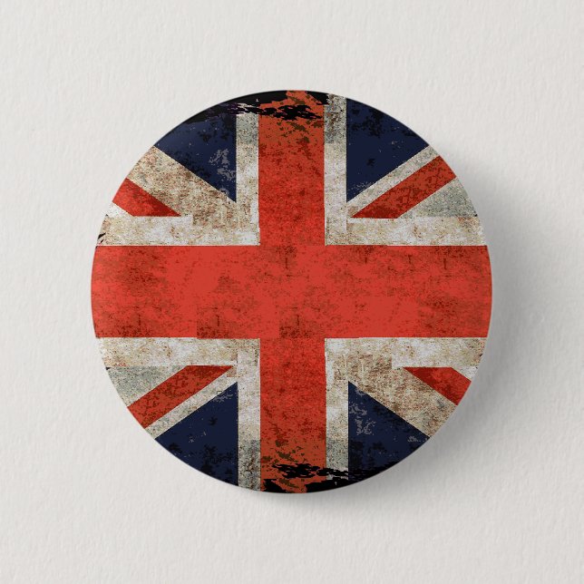 Aged shredded Union Jack Button (Front)