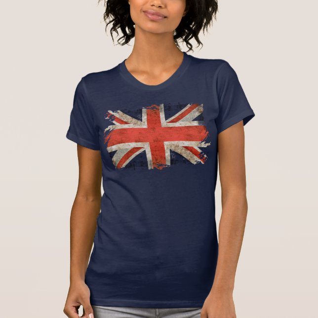 Aged shredded Union Jack T-Shirt (Front)