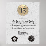 Aged Stone Gold Employee Anniversary Certificate Poster at Zazzle