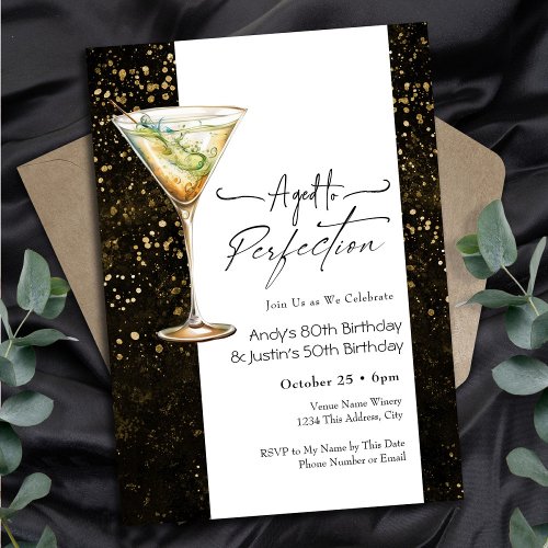 Aged to Perfect Double Adult Birthday Invitation