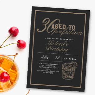 Aged to Perfection 30th Birthday Whiskey Party  Invitation