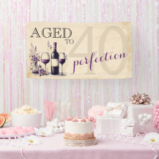 Aged to Perfection 40th Birthday Banner