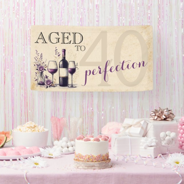 Aged to Perfection 40th Birthday Banner (Party)