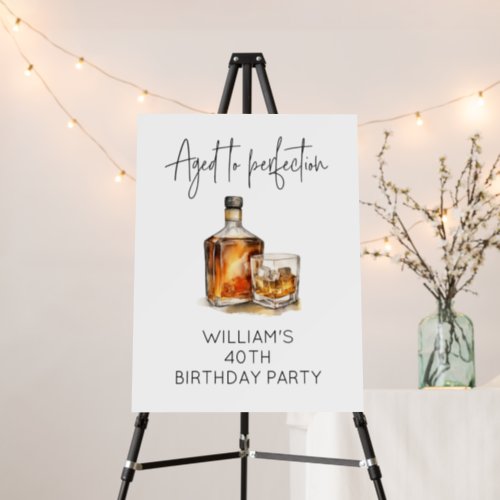 Aged to Perfection 40th Birthday Party Whiskey Foam Board