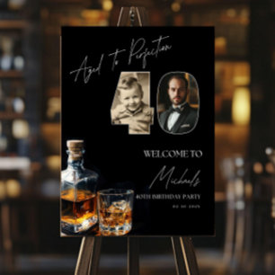 Aged To Perfection 40th Birthday Sign With Photo