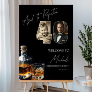 Aged To Perfection 40th Birthday Sign With Photo