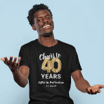Aged to Perfection 40th Birthday T-Shirt<br><div class="desc">Custom black and gold 40th birthday t-shirt featuring forty gold hellium balloons,  the saying "cheers to 40 years",  "aged to perfection",  and the date.</div>