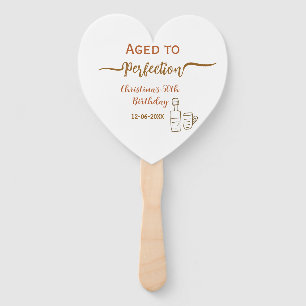 aged to perfection 50th birthday name brown wine hand fan