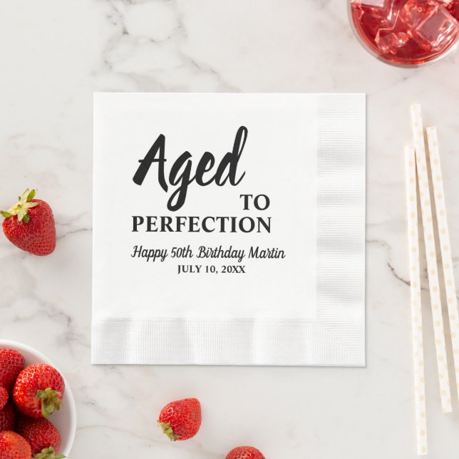 Aged To Perfection 50th Birthday Napkins (Insitu)