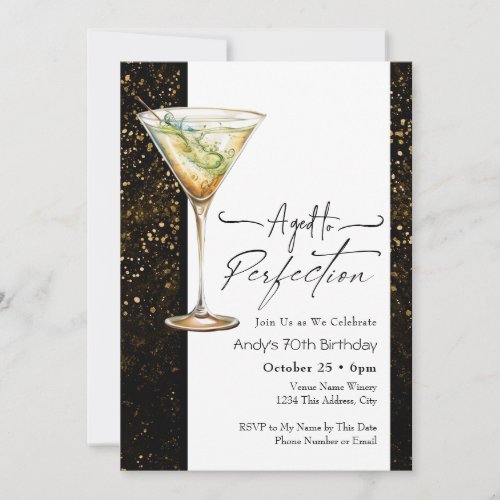 Aged to Perfection 70th Birthday Invitation
