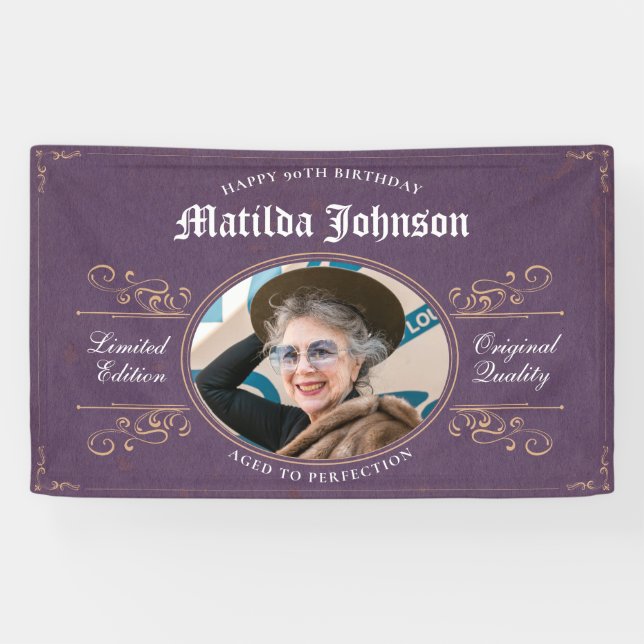 Aged to Perfection 90th Birthday Classic Vintage Banner (Horizontal)