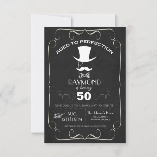 Aged to Perfection Adult Birthday Party Invite