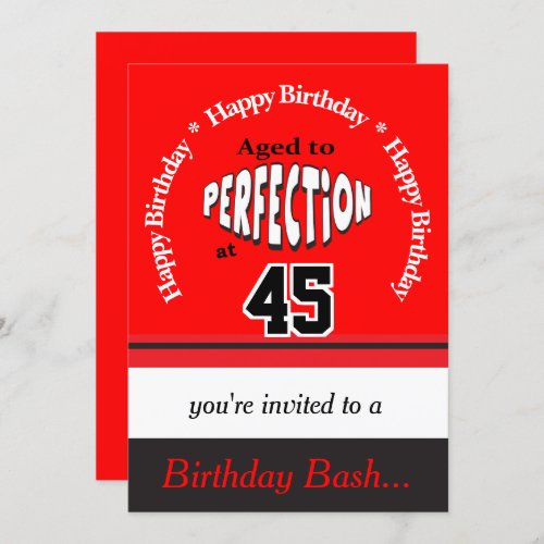Aged to Perfection at 00  Any Birthday Invitation