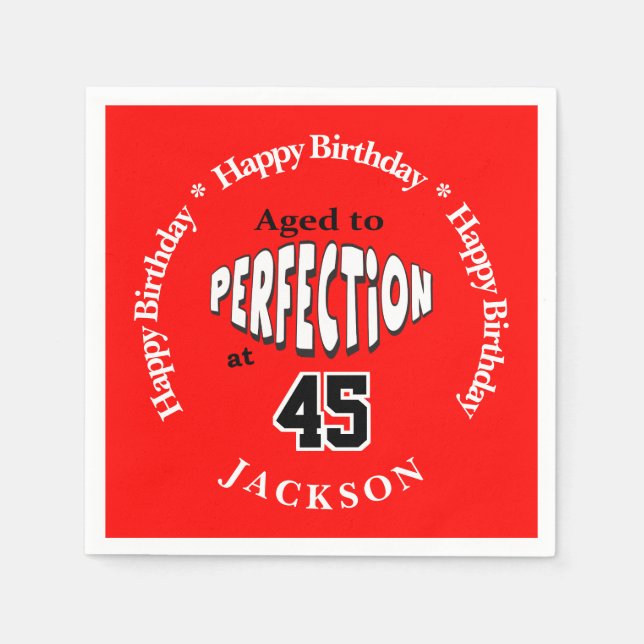 Aged to Perfection at 00th Napkins (Front)