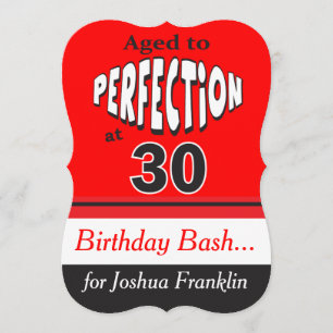 Aged to Perfection at 30   30th Birthday Invitation