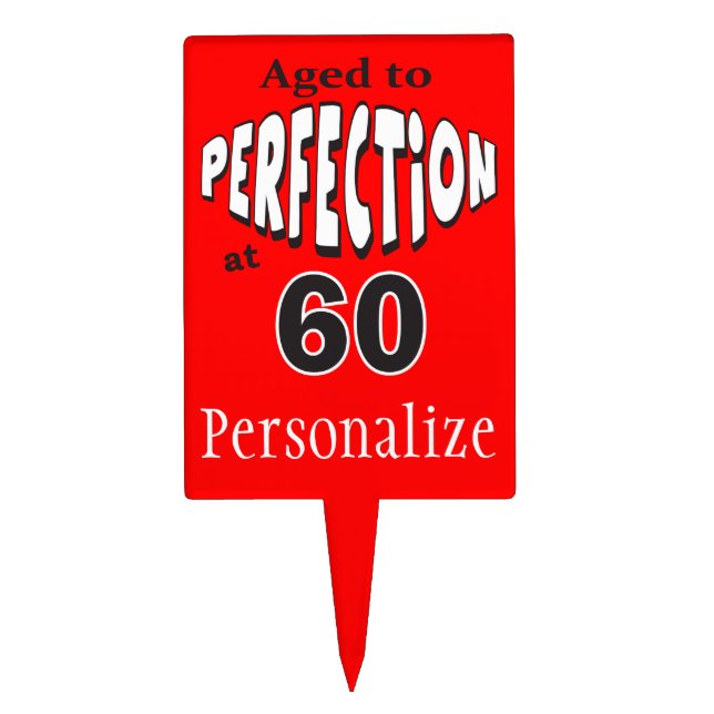 Aged to Perfection at 60 | 60th Birthday Cake Topper (Front)