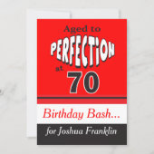Aged to Perfection at 70 | 70th Birthday Invitation (Front)
