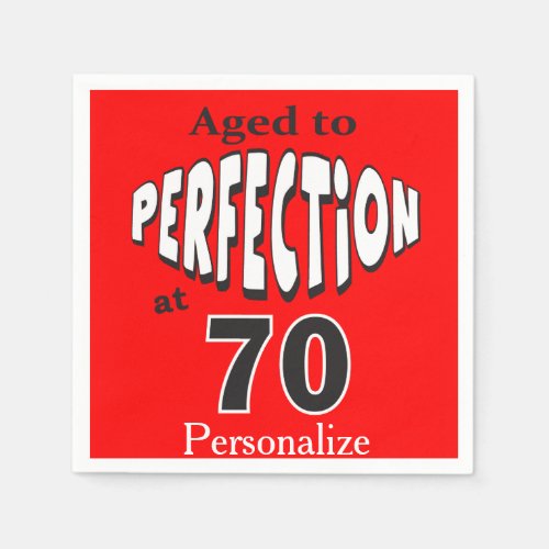 Aged to Perfection at 70  70th Birthday Paper Napkins