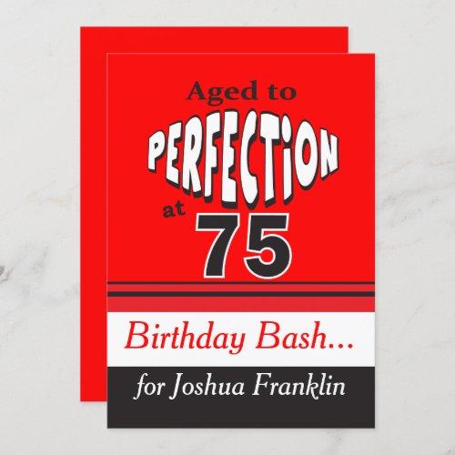 Aged to Perfection at 75 Invitation