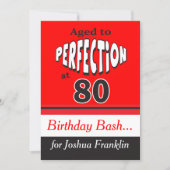 Aged to Perfection at 80 | 80th Birthday Invitation (Front)