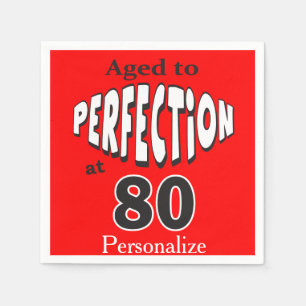 Aged to Perfection at 80    80th Birthday Paper Napkins