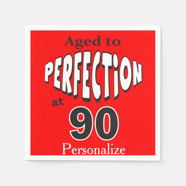 Aged to Perfection at 90 | 90th Birthday Napkins (Front)