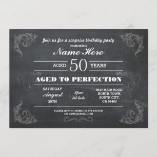 Aged To Perfection Birthday Any Age Chalk Mens Invitation