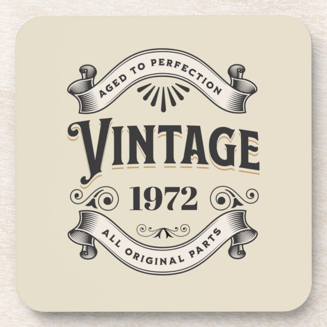 Aged to Perfection Birthday Beverage Coaster (Front)