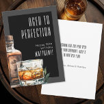 Aged To Perfection Birthday Card<br><div class="desc">A flat birthday card featuring a bold whiskey-themed design. The front has a black background rectangle framed by a dark gray border, with a watercolor whiskey bottle and glass on the right. The phrase “Aged To Perfection” sits at the top in clean white serif typography, and just below there’s space...</div>
