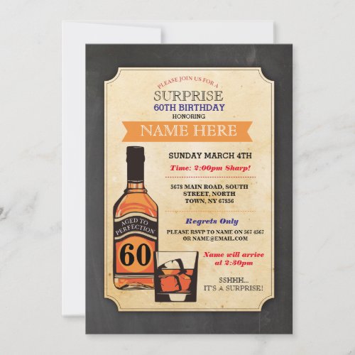 Aged to Perfection Birthday Cheers Whisky Invite