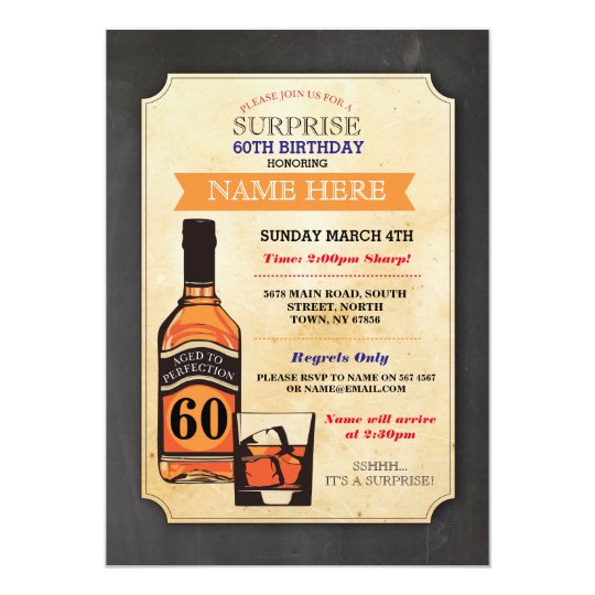 Aged To Perfection Birthday Cheers Whisky Invite Zazzle Com