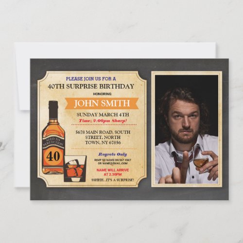 Aged to Perfection Birthday Cheers Whisky Photo Invitation