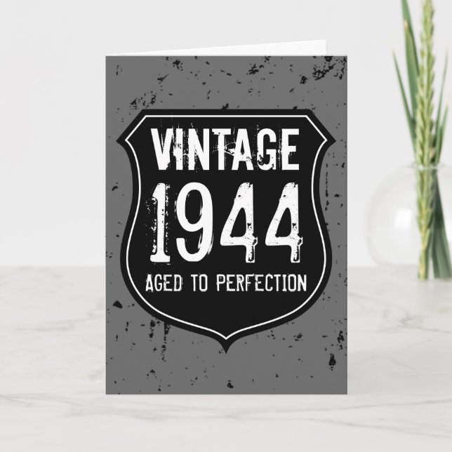 Aged to perfection Birthday greeting card for men (Front)