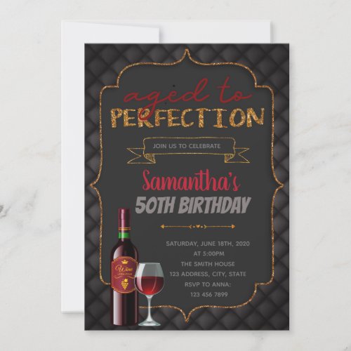 Aged to perfection birthday invitation