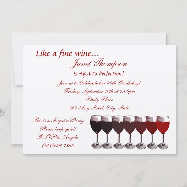 Aged to Perfection/ Birthday Invite (Front)