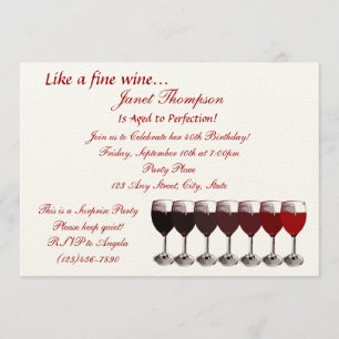 Aged to Perfection/ Birthday Invite