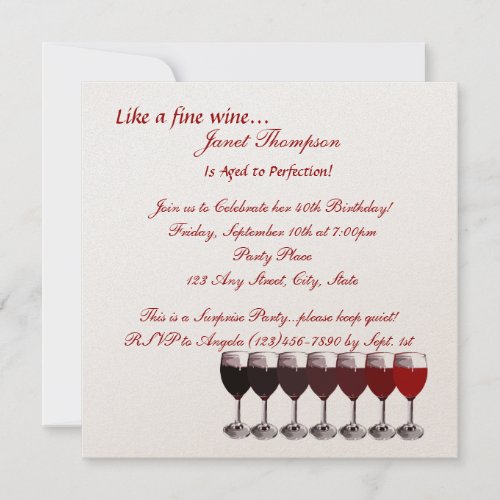 Aged to Perfection/ Birthday Invite
