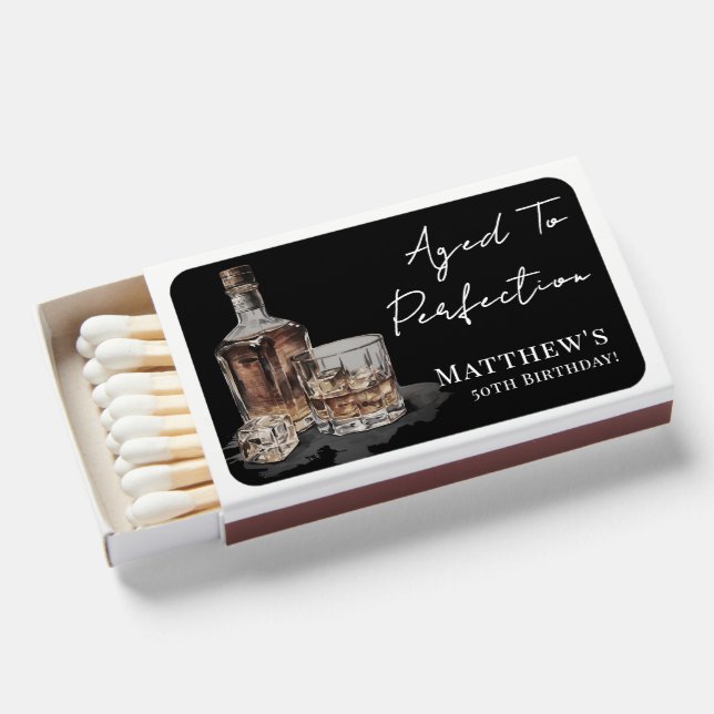 Aged To Perfection Birthday Matchboxes (Front Open)