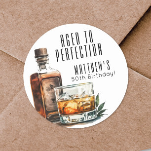 Aged To Perfection Birthday Party Classic Round Sticker