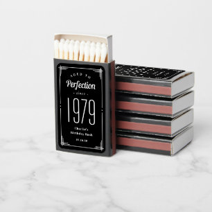 Aged To Perfection Birthday Party Favor Matchboxes