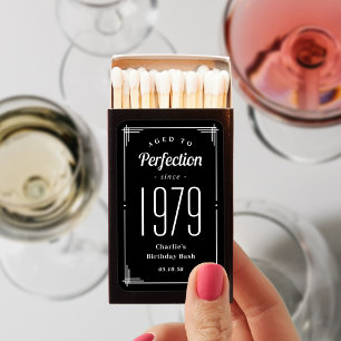 Aged To Perfection Birthday Party Favor Matchboxes