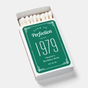 Aged To Perfection Birthday Party Favor Matchboxes
