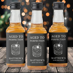 Aged To Perfection Birthday Party Liquor Bottle Label