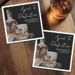 Aged To Perfection Birthday Party Napkins<br><div class="desc">Aged To Perfection 50th Birthday Party Napkin. Celebrate a milestone in style with this sophisticated whiskey-themed party napkin. The design features a bold watercolor whiskey bottle and glass positioned at the bottom left, while the top right displays “Aged To Perfection” along with the birthday person’s name and age in elegant...</div>