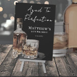 Aged To Perfection Birthday Party Sign Invitation<br><div class="desc">Aged To Perfection Birthday Mini Sign. This refined whiskey-themed design features a mix of rustic handwritten script and classic serif fonts for a warm yet polished look. “Aged To Perfection” appears at the top in a stylish blend of the two font styles, followed by the birthday person’s name and age...</div>