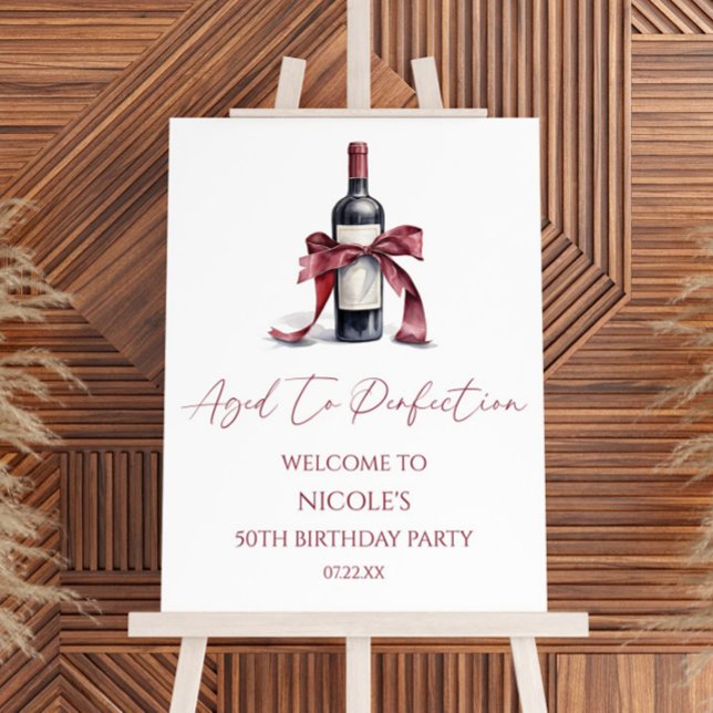 Aged To Perfection Birthday Party Welcome Sign (Creator Uploaded)