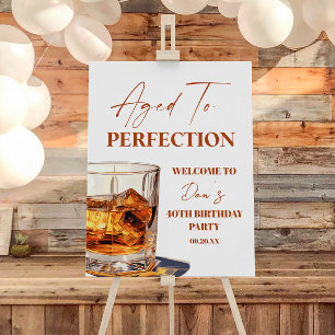 Aged To Perfection Birthday Party Welcome Sign