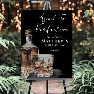 Aged To Perfection Birthday Party Welcome Sign