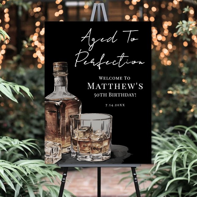 Aged To Perfection Birthday Party Welcome Sign (Aged To Perfection Birthday Party Welcome Sign)