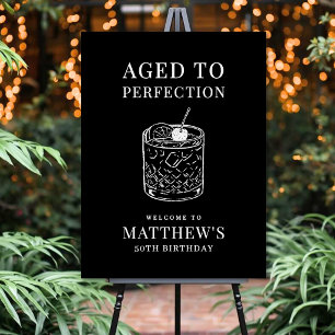 Aged To Perfection Birthday Party Welcome Sign